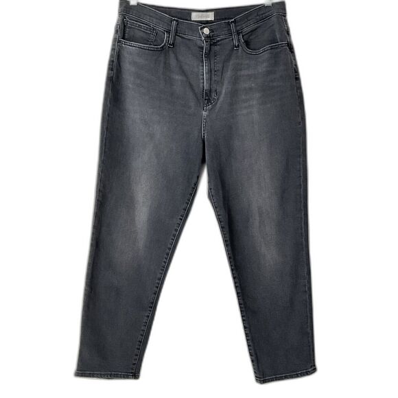 Madewell Jeans Black Washed The Mom Jean Minimalist 32